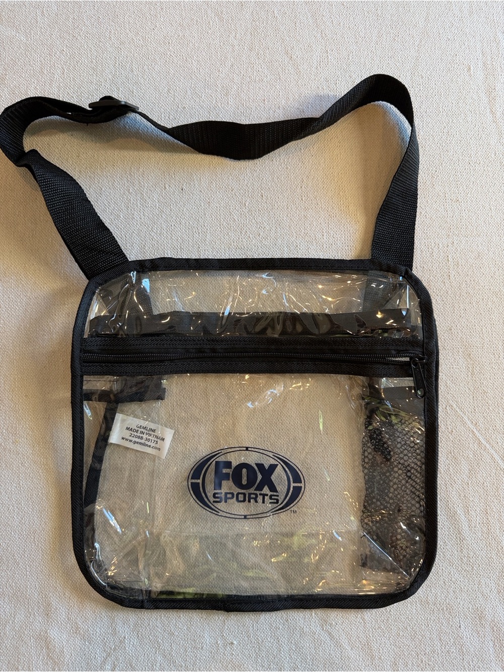 FOX Sports Clear Black Crossbody Stadium Bag NWOT